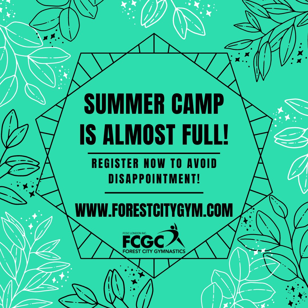 Summer camp already has several weeks that are FULL! If you are wanting to register your child for one of our fun-filled camp weeks, contact our office to check availability! (519) 452-3242

#summercamp #summerfun #ldnont #londonon #gymnastics #sportforall #forestcity