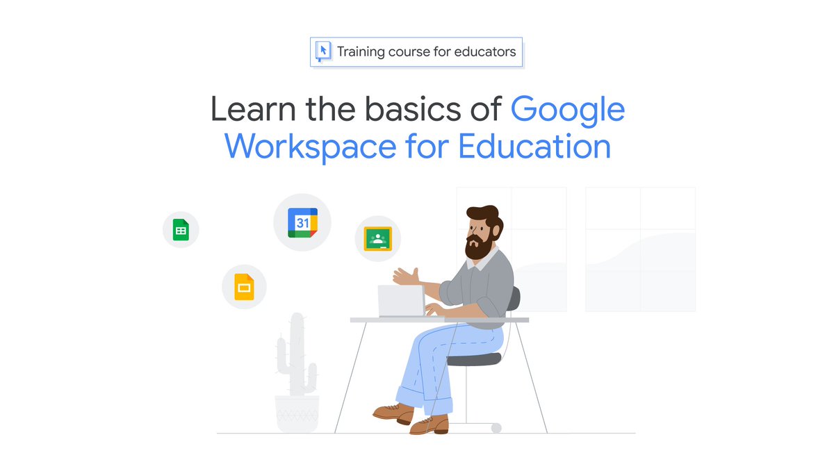 GoogleForEdu's tweet photo. Check out the NEW training course—Basic use of Google Workspace for Education Fundamentals! This course will:

-Intro you to each #GoogleWorkspaceEdu tool
-Help build digital skills within each tool 
-Teach how to integrate these skills into classrooms

https://t.co/ipIHxQNMHw https://t.co/IbJsAB1wl8