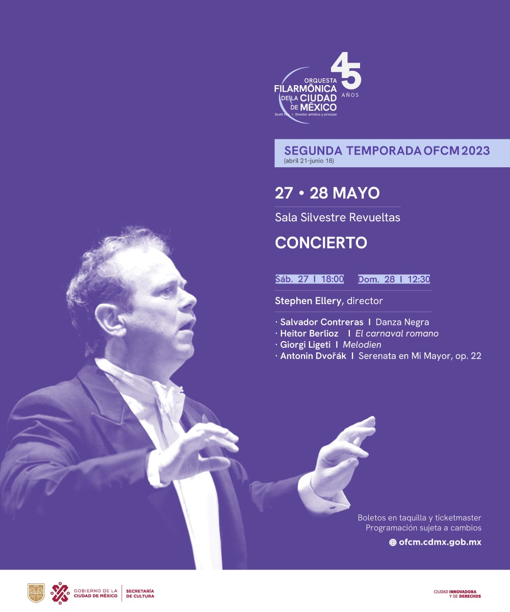 rock_toca's tweet photo. Los próximos 27 y 28 de mayo, como parte de su segunda temporada de 2023, la Orquesta Filarmónica de la Ciudad de México (OFCM), perteneciente a la Secretaría de Cultura capitalina, celebrará el centenario del nacimiento del célebre compositor húngaro György Ligeti 

#TocaRock🤘 https://t.co/f5IkqLImwF