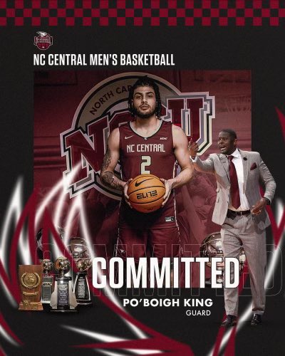 Po'Boigh King  6'4"/F has committed to North Carolina Central University
* Harcum College PA