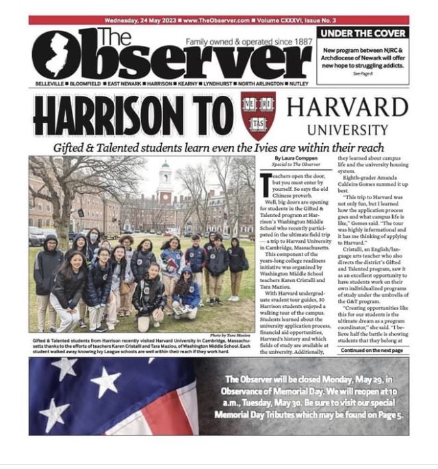 Harrison to Harvard- what a title! This trip was a long time in the making so seeing it celebrated is extra special! issuu.com/kevincanessajr… #giftededucation #njagc @nagcgifted #goodnewsinnjschools @Harvard