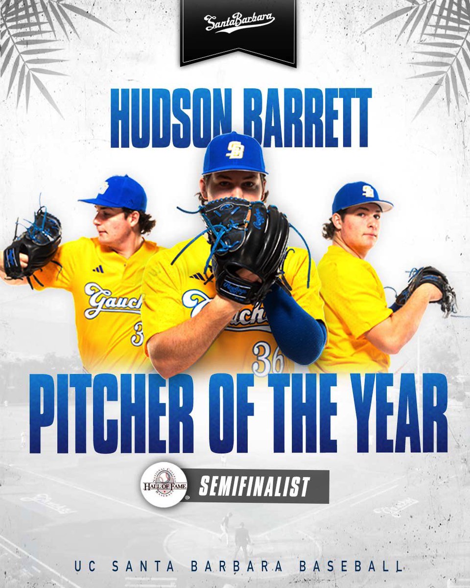 Congratulations Hudson Barrett on being named a semi finalist for National Pitcher of the Year by the College Baseball Hall of Fame!

#GoChos