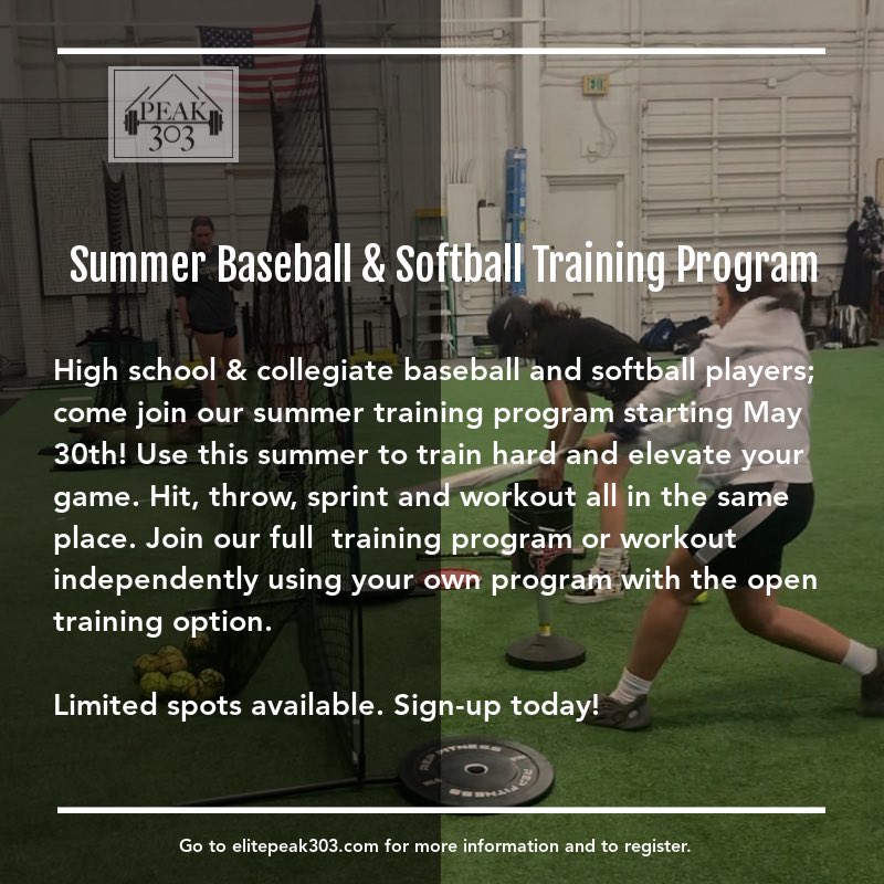 peak_303's tweet photo. Come join us this summer !
#strengthspeedtraining #worktobegreat #peakperformancetraining https://t.co/RsybyiGrWS