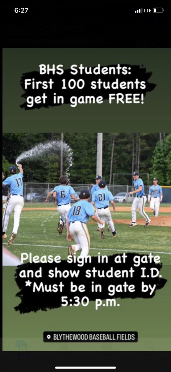 Game 2 of State Tomorrow! We need everyone out and early! 

FIRST 100 STUDENTS GET IN FREE! 

NEED TO BE THERE BY 5:30 AND SHOW STUDENT ID!

#GOBENGALS #WTD