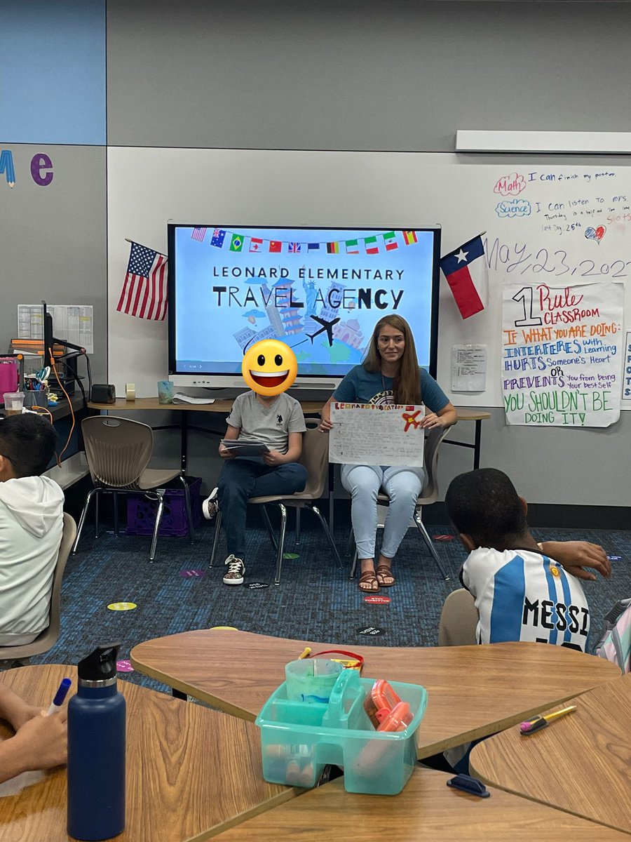 Get you an IC that will come in to watch the kids present  and instead of just watching she jumps in and helps a few shy students break out of their shell. Thank you @dviteri1018, it meant so much to the kids! They all wanted to present for you. #KatyIC @katyisd_ELEMCI