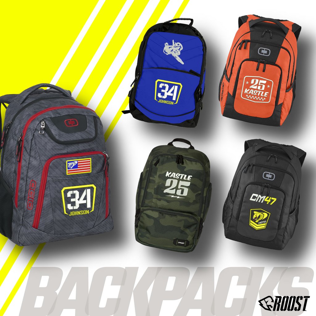 Custom Back Packs will send your rider to School in style or your mechanic to the line with all the right equipment!  Personalize for your little ripper.

#mxbackpack #motocross #thisismoto #backpack #mx #bmx #mtb