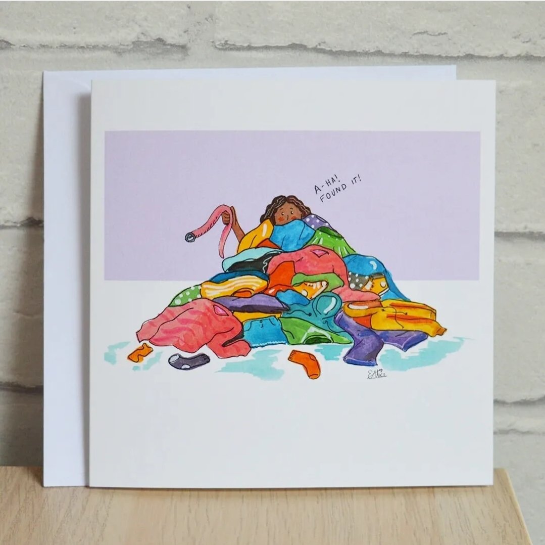 Complaining about having too many clothes that I never wear 🤝 never wanting to get rid of any

🏷 #illustrator #illustration #clothes #clothing #clothespile #humour #funny #donateclothes #fashion #style #art #greetingscard #card #greetings #etsy #etsyseller  #eviealicedesigns