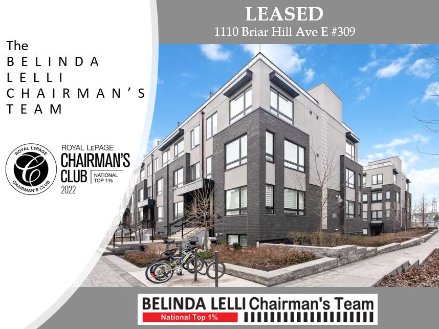 bel_lelli's tweet photo. LEASED! 1110 Briar Hill Ave. 309, Toronto full asking; 2 storey Condo Townhouse We had 31 showings in 3 days #leased #leasingagents #ChairmansClub #BelindaLelliTeam #toprealestateteam https://t.co/7TAjRGiG2c