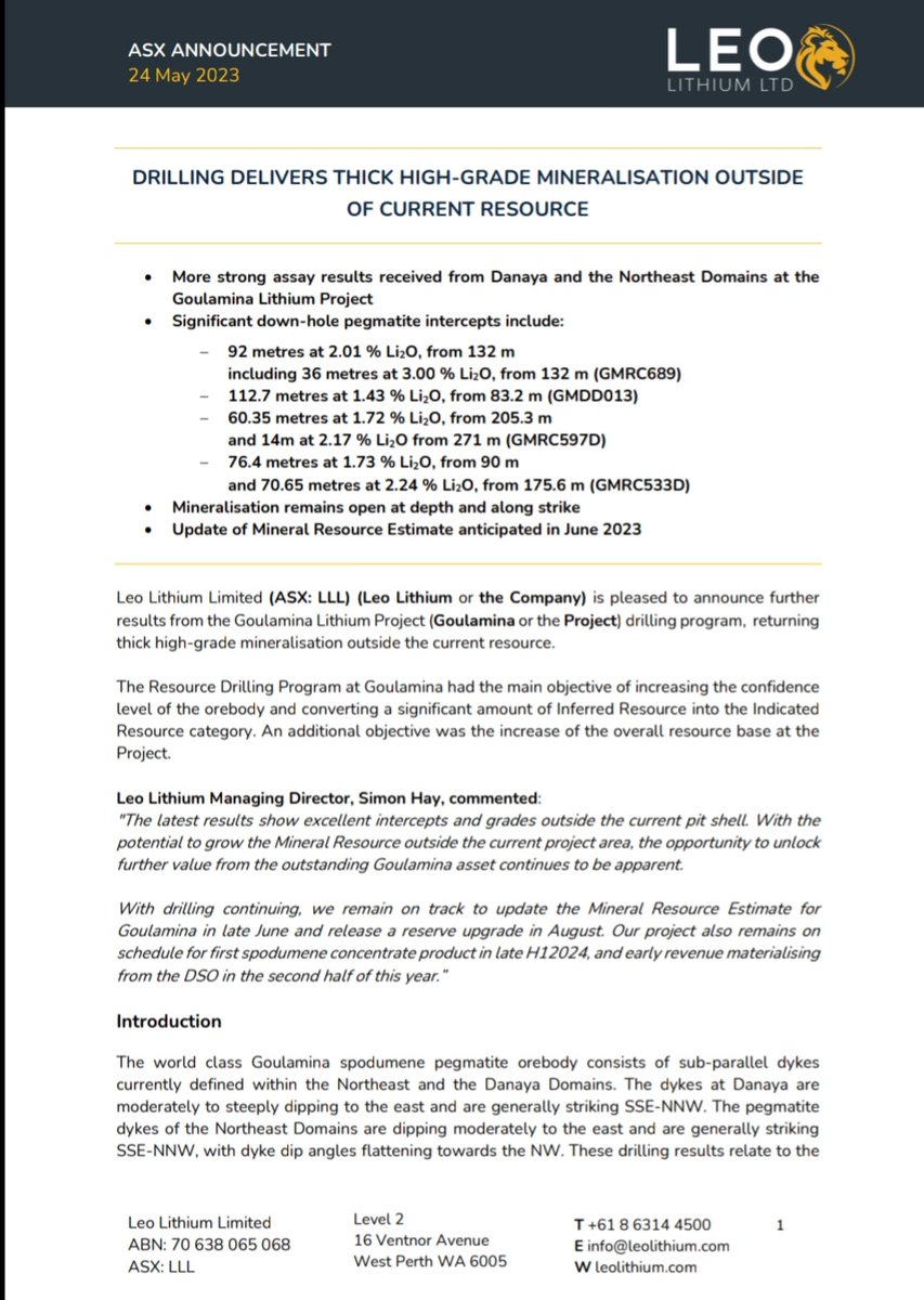 8lusky's tweet photo. $LLL DRILLING DELIVERS THICK HIGH-GRADE MINERALISATION OUTSIDE OF CURRENT RESOURCE
🔋92m @ 2.01% Li2O
incl 36m @ 3.00% Li2O
🔋112.7m @ 1.43% Li2O
🔋60.35m @ 1.72% Li2O
&amp; 14m @ 2.17% Li2O
🔋76.4m @ 1.73% Li2O
&amp; 70.65m @ 2.24% Li2O
• Update of MRE anticipated June
#Lithium https://t.co/QwWpJJvlwK