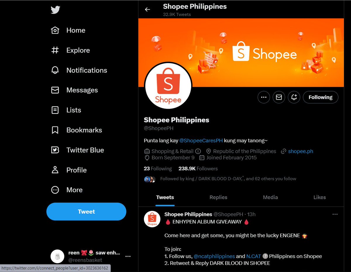 reensbasket's tweet photo. @ShopeePH @ncatphilippines DARK BLOOD IN SHOPEE https://t.co/AlYo5Fmqnl
