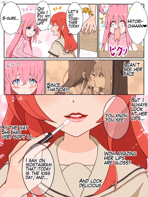 Kita-chan is trying to make Bocchi kiss on the kiss day
#BocchiTheRock 
