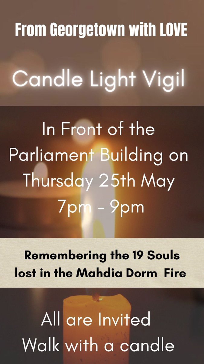 We will remember the 19 souls this Thursday 25, outside the Parliament Buildings Brickdam.