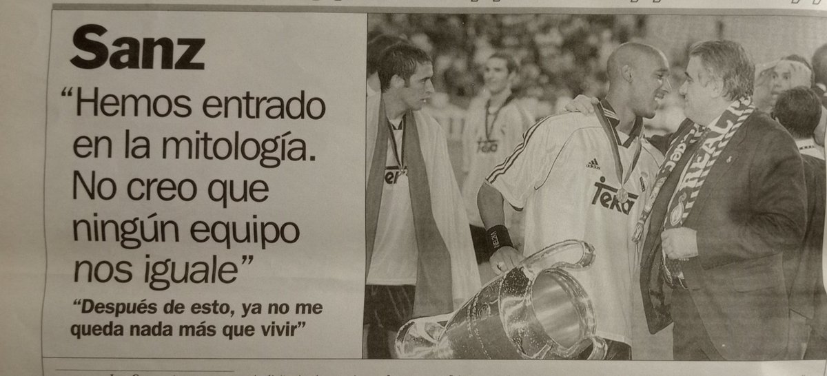 Angel Royo (@ang_royo) on Twitter photo #EfemerideBlanca
#TalDiaComoHoy hace 23 años (24/05/00)
El Real Madrid conseguía en Saint Denis su OCTAVA Copa de Europa.
tras derrotar en la final al Valencia (3-0).
CC/@albertocosin <a href="/la_hemeroteca/">la hemeroteca</a> <a href="/soymadridista/">www.soymadridista.com</a> <a href="/PMLaGranFamilia/">PM LaGranFamilia</a> <a href="/tonintorero/">Toñín</a> <a href="/lsanz19/">lorenzo sanz</a> #EfemerideBlanca
#TalDiaComoHoy hace 23 años (24/05/00)
El Real Madrid conseguía en Saint Denis su OCTAVA Copa de Europa.
tras derrotar en la final al Valencia (3-0).
CC/@albertocosin <a href="/la_hemeroteca/">la hemeroteca</a> <a href="/soymadridista/">www.soymadridista.com</a> <a href="/PMLaGranFamilia/">PM LaGranFamilia</a> <a href="/tonintorero/">Toñín</a> <a href="/lsanz19/">lorenzo sanz</a>