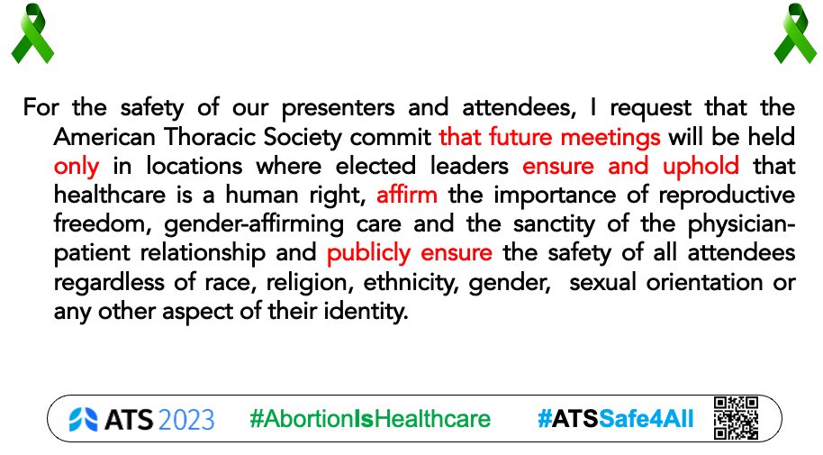 I wish I had recordings of the applause the #ATSSafe4All slide got at #ATS2023. I gave 4 talks, aging, pulmonary vascular cells, lung fibrosis, grant funding to overcome disparities - very different audiences, same response!! 
🙏🏼🙏🏼🙏🏼  <a href="/atscommunity/">American Thoracic Society (ATS)</a> members for being so amazing!!!