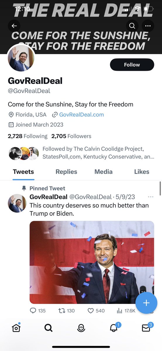 TheMagaHulk's tweet photo. Just as Ron DeSantis gets ready to formally announce tomorrow, two brand new astroturfed accounts from March 2023 appear and instantly get 2400 and 2700 followers respectively.
Seems suspicious. https://t.co/ZekOEZItSW