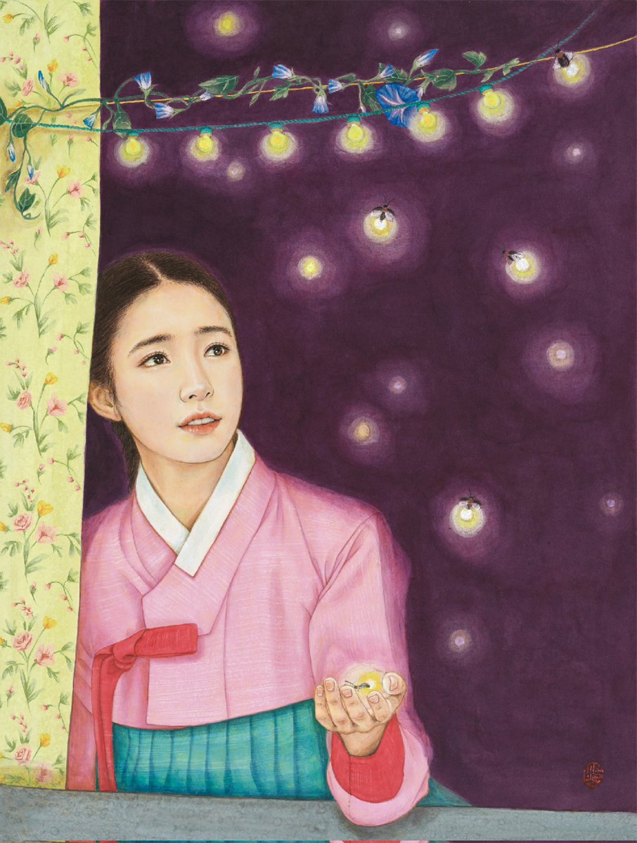 soeun0735_'s tweet photo. '시선-검은 기대'....

작은 바딧불이와 꼬마 전구..
그리고 나팔꽃으로
느껴지는 것들...

#박소은작가 #한국화 #채색화 #인물화 #민화 #동양화 #koreanpainting #K아트 #PLAS #조형아트서울2023 #코엑스B홀 #아트페어 https://t.co/zu0C1da4Nn