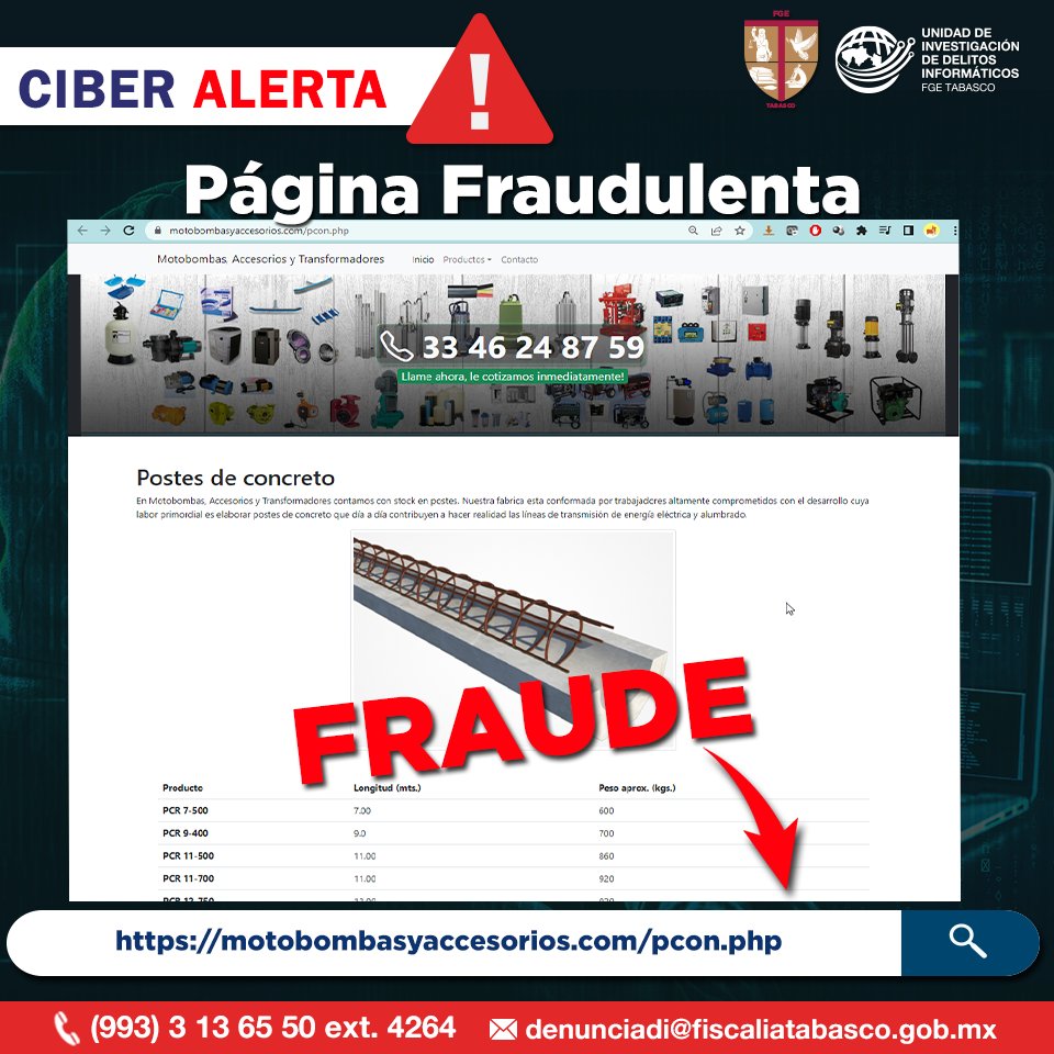 UIDIFGETabasco's tweet photo. Página falsa detectada, comparte con familiares y amigos.
#UIDI #FGETabasco #Fraudes #PrevencionDelitosCibernéticos https://t.co/qkjLLNxk7o
