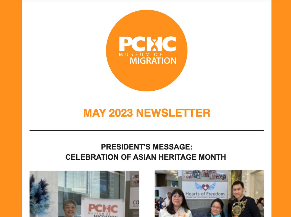 PchcMoM's tweet photo. The #PCHCMOM May newsletter is now live!   

Check it out for some exciting updates, including upcoming events like @CanAsianArts and #HeartsofFreedom.

Read it here: https://t.co/RmKB3Dg9WE

#FacesofPacificCanada #museumeducation https://t.co/uB0l3aDLyG