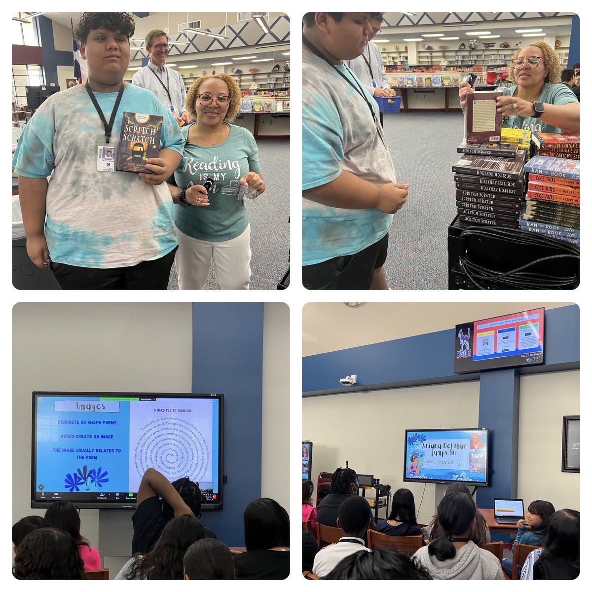MrsWWT's tweet photo. We had an amazing time today @HopperMS @CyFairLibraries  had a virtual author visit! @jvlajasminne thanks so much for sharing your story with our Huskies! @CyFairISD @CyFairEdTech https://t.co/lwgytkjmsh