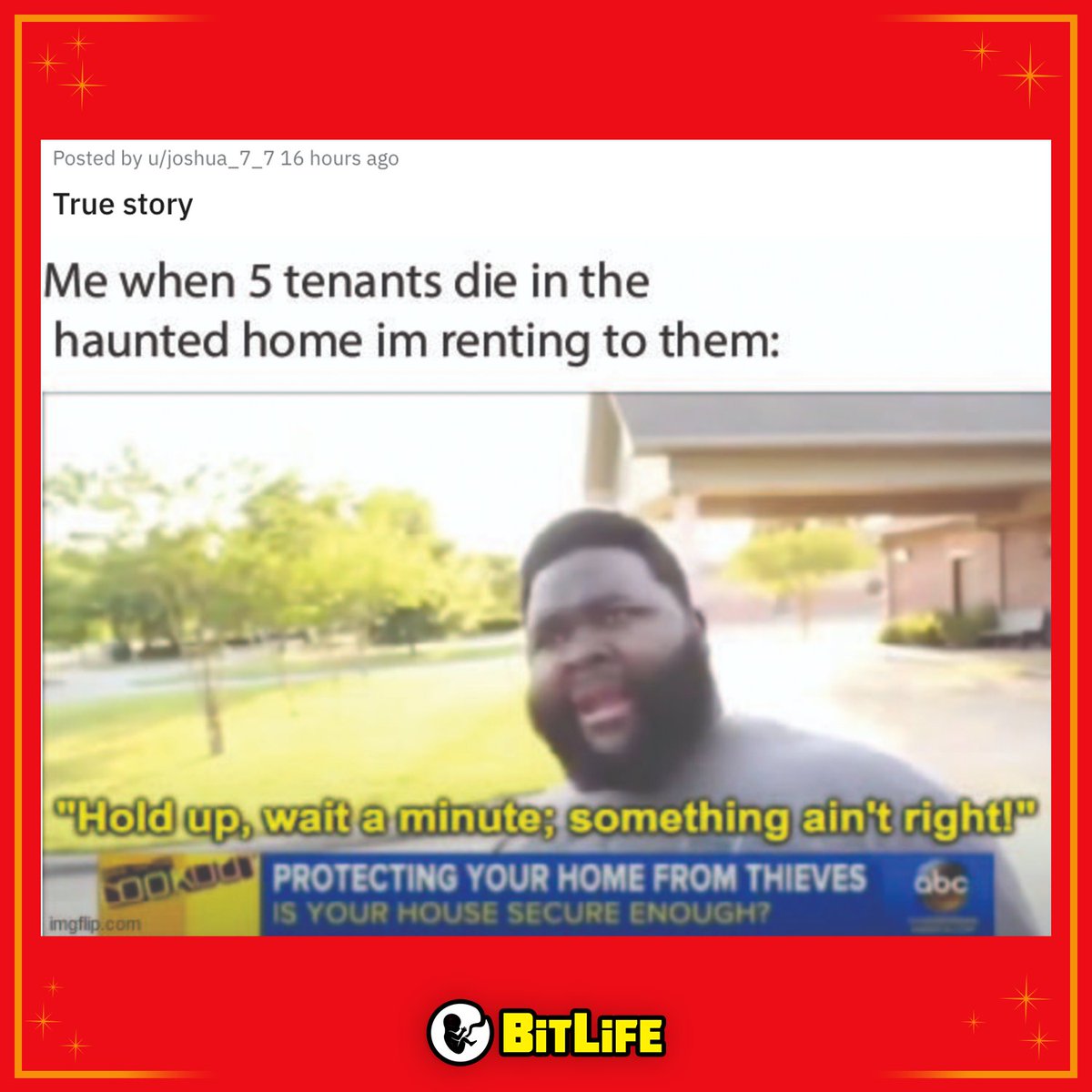 BitLifeApp's tweet photo. Something to consider while I make more money off of the next tenant... 👻 https://t.co/loageUIGhA
