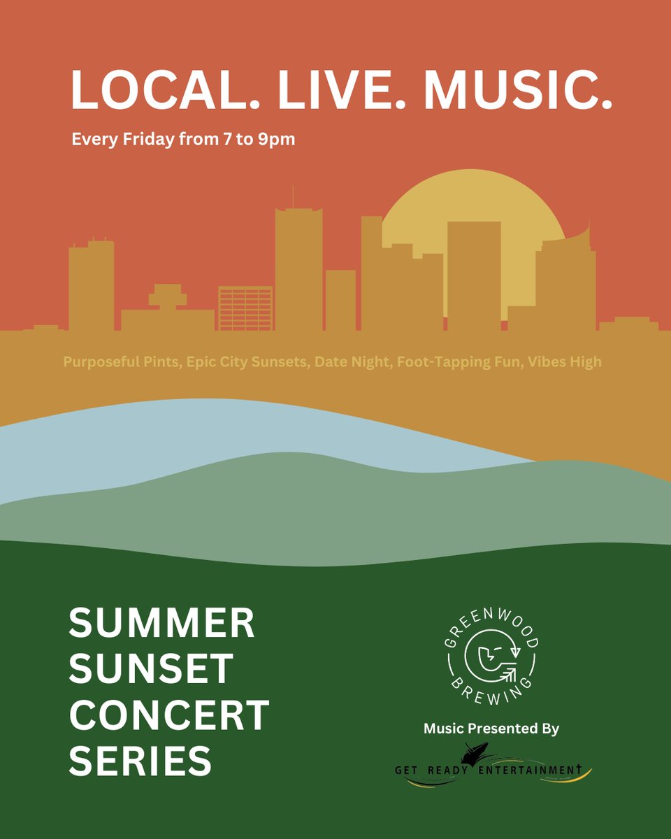 GreenwoodBrews's tweet photo. Phoenix sunsets are about to get soooo dreamy. Come watch the sky turn our cityscape gold from a comfy seat in our Beer Garden every Friday night while listening to local artists. Summer Sunset Concert Series kicks off this Friday, May 26th! β #supportlocalmusic #arizonalocal https://t.co/EwjEYf0dFx