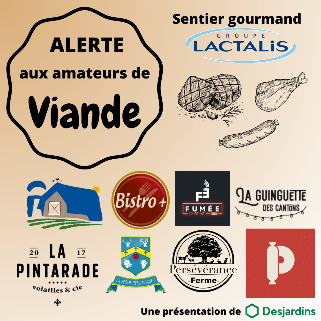 Amateurs de viande: découvrez et dégustez au Fromages, Bouffe &amp; Traditions de Victoriaville du 16 au 18 juin.  Dégustations gratuites: saucisses bison, pintade, saucisses cerf et agneau, lapin, poulet, charcuteries sanglier et viande fumée.
fromagesbouffetraditions.ca/#buy-tickets <a href="/VilledeVicto/">Ville de Victoriaville</a>