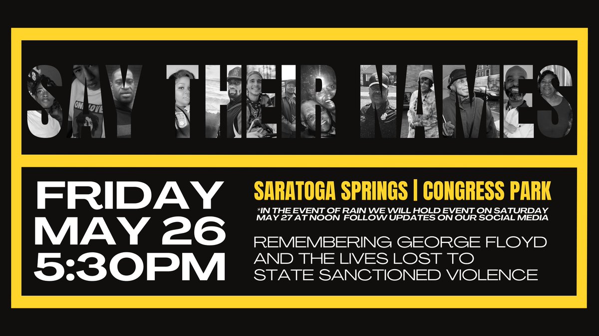 CapDistrictDSA's tweet photo. Join @BLMSaratoga on Friday May 26th for poetry, art making, and community building in remembrance of the lives taken from institutionalized racism and state sanction violence. We will see you there! https://t.co/2sRxwT7UlP