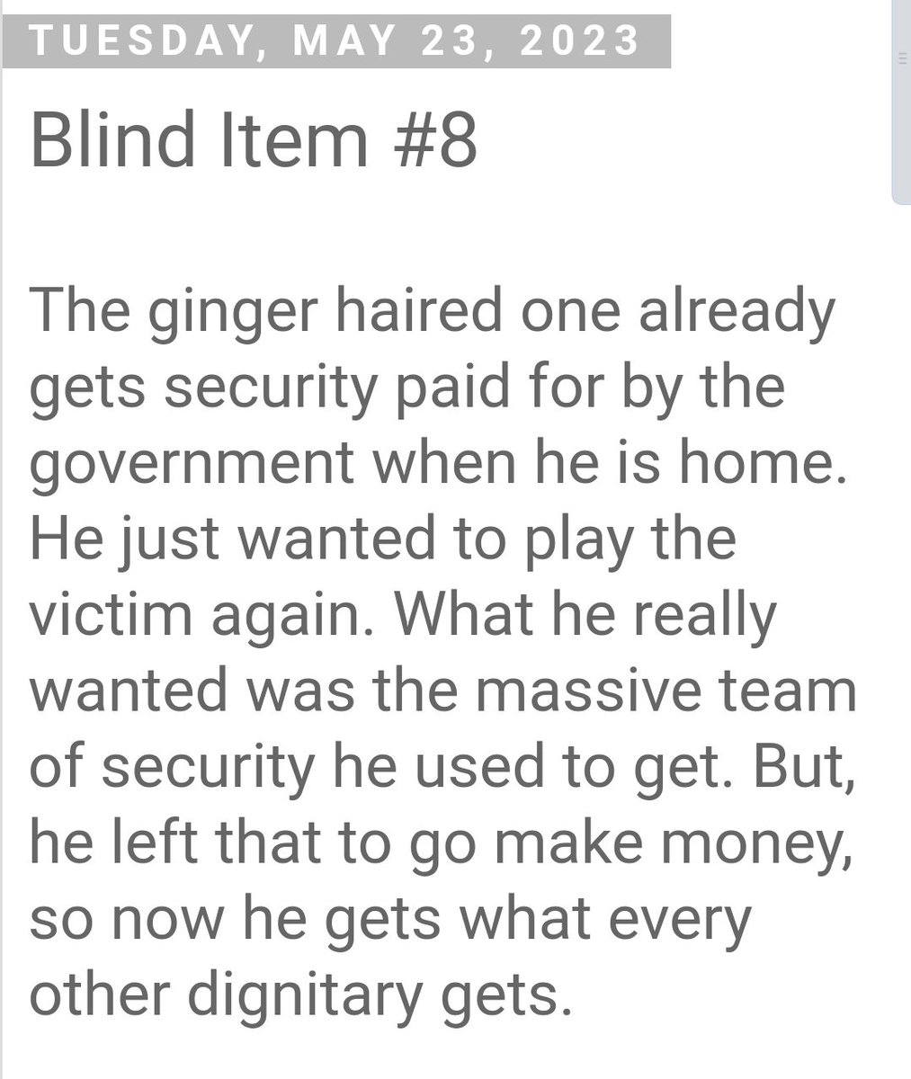 RV_27's tweet photo. @_Genevieves_ Today's Blind Item
Pathetic #PrinceHarry
Someone really needs to put a stop to this, just for his carbon footprint 👣 alone All that flying back &amp; forth✈️ #Gingervitis is the new disease that needs eliminating #WAAAAGH 
#DumbPrinceandStupidWife #MeghanAndHarrySmollett https://t.co/8mrtR3YhRJ