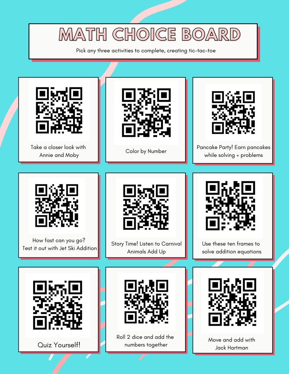 mnendza's tweet photo. Kindergarten - First Grade Addition Choice Board @MrsJessicaRyan #mctechsavvy https://t.co/5OO4ctU9Px