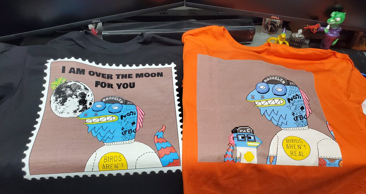 Got some t-shirts for the kiddos made for fun , shoutout to <a href="/Arkose69/">Arkose</a> &amp; <a href="/NounCreepz/">NounCreepz ⌐◨-◨</a> for the designs 🦎🕯 @Cbcreepz
