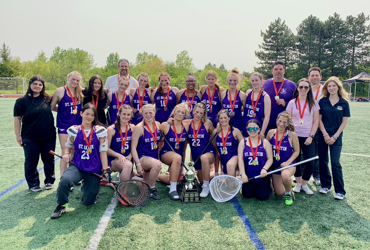 SMSSAthletics's tweet photo. 🎉🎉 ROPSSAA CHAMPIONS 🎉🎉 

Congratulations to our Varsity Girls Lacrosse team who won the ROPSSAA gold medal today with a big win over Lorne Park. Good Luck at the Trillium Cup Mustangs!! 🏆🥇💜💛 https://t.co/1IF9ydnVBh