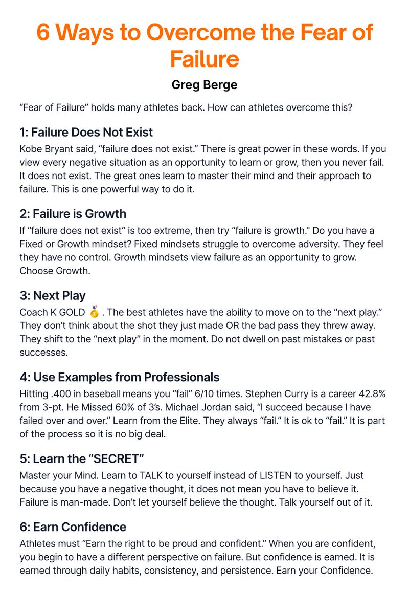 “Fear of Failure” holds many athletes back. 

How do athletes overcome this?