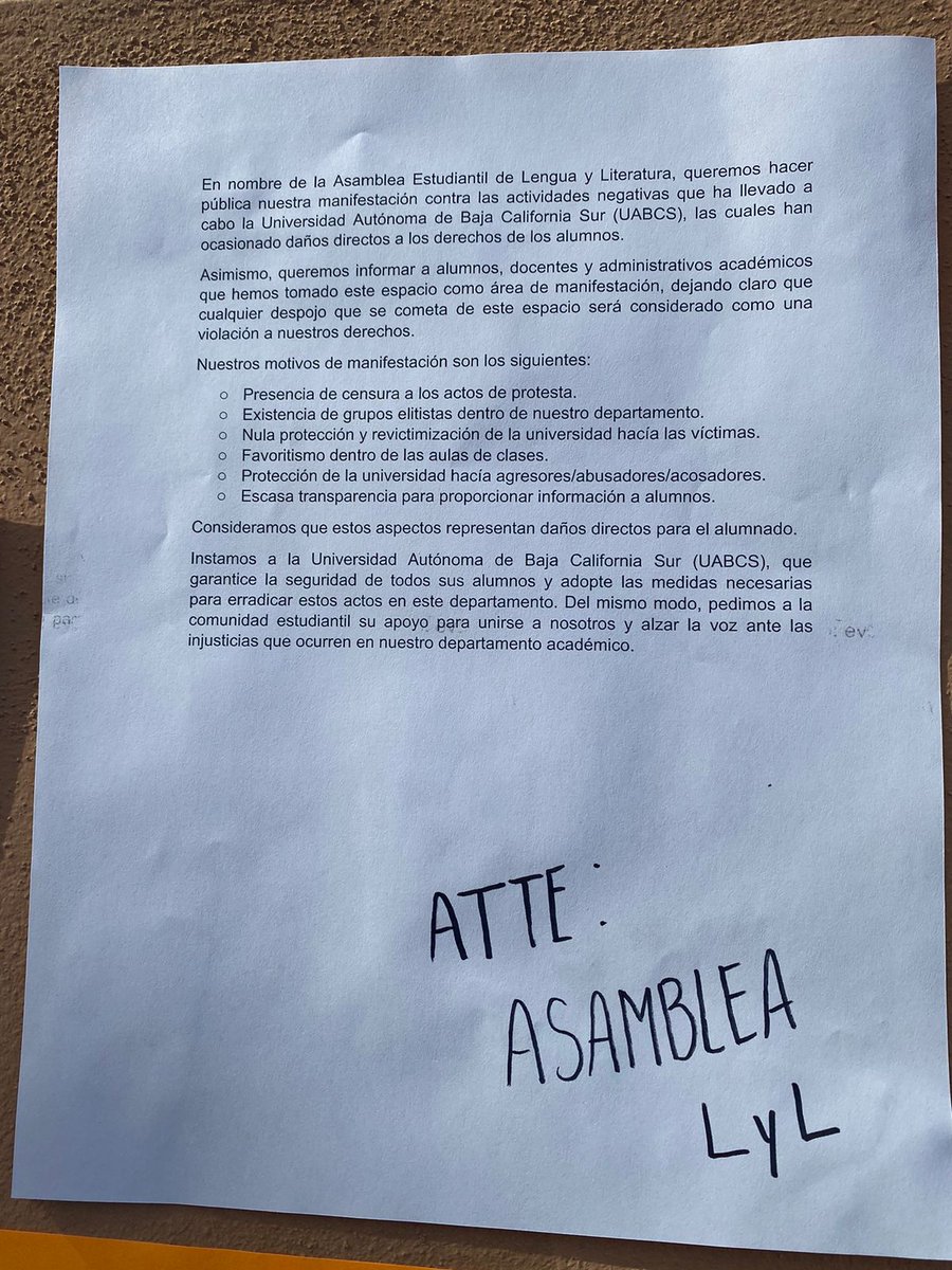 Erandi_LyL's tweet photo. El minimizar los problemas/inquietudes del alumnado.
#Asambleaestudiantil #UABCS https://t.co/PSR0SoCloq