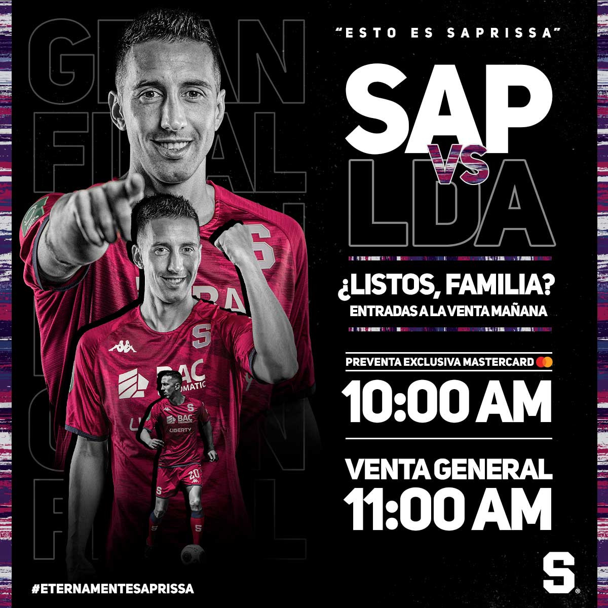 SaprissaOficial's tweet photo. ¿Y si volvemos a demostrar cuál es la verdadera familia de Costa Rica? 😈
¡ESTO ES LA CUEVA, ESTO ES SAPRISSA!

🎟 Entradas a la venta a partir de mañana... https://t.co/PWPGm1yPSP