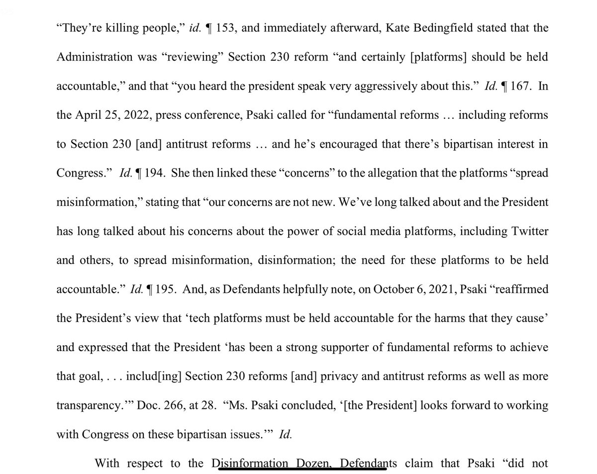 Biden even accused Facebook of “killing people” and the next day threatened section 230 action on social media companies who didn’t comply with their demands.