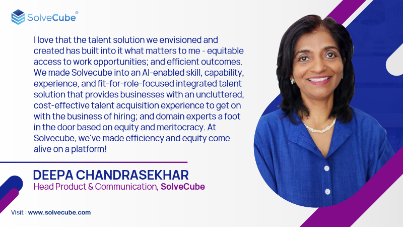 solvecube's tweet photo. At #Solvecube, we've made efficiency and equity come alive on a platform!” One of our remarkable leaders, Ms. Deepa Chandrasekhar, Head-Product & Communication shares why SolveCube deeply resonates with her.
#LeadershipJourney #CompanyCulture #Leadership #LeadershipQuote https://t.co/9zejBoIcJL