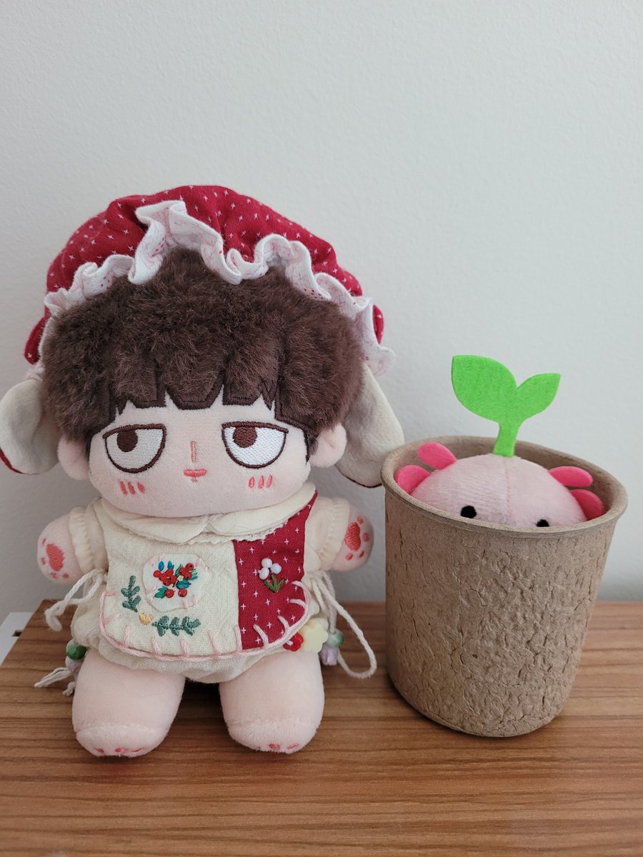 PrinceToybox's tweet photo. Soft Mob is so cute in his  little outfit! ^°^ https://t.co/kQrktbE9wO