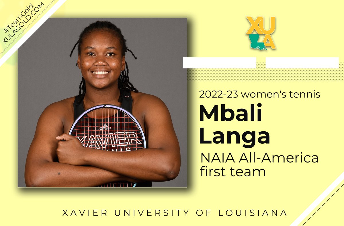 xulagold's tweet photo. Langa, Muhammad selected 1st-team NAIA All-America
story: https://t.co/VFK48pYhl8
#TeamGold #HailAllHailXU #NAIATennis #HBCU #XULA https://t.co/Ju0VIau1PA