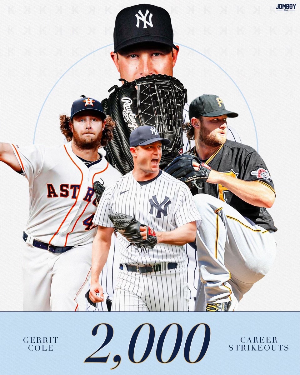 RT @TalkinBaseball_: Gerrit Cole has reached 2000 career strikeouts! https://t.co/FyoaE9J2Zv