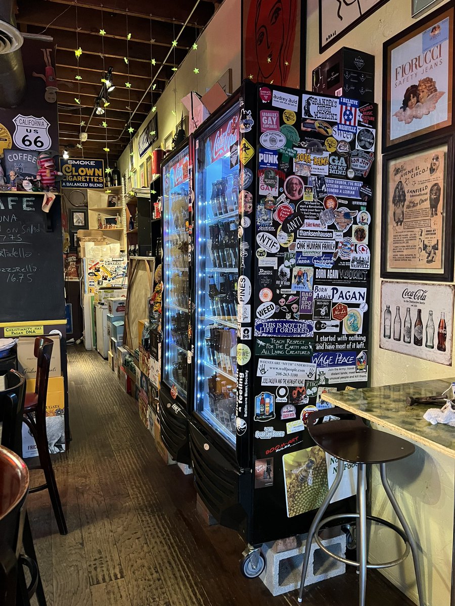 Guitar circle at Luna Star Cafe. Yes, they have good food. No, there’s no cover, but there is a minimum camping fee of $20, so bring a guitar and try the eats.