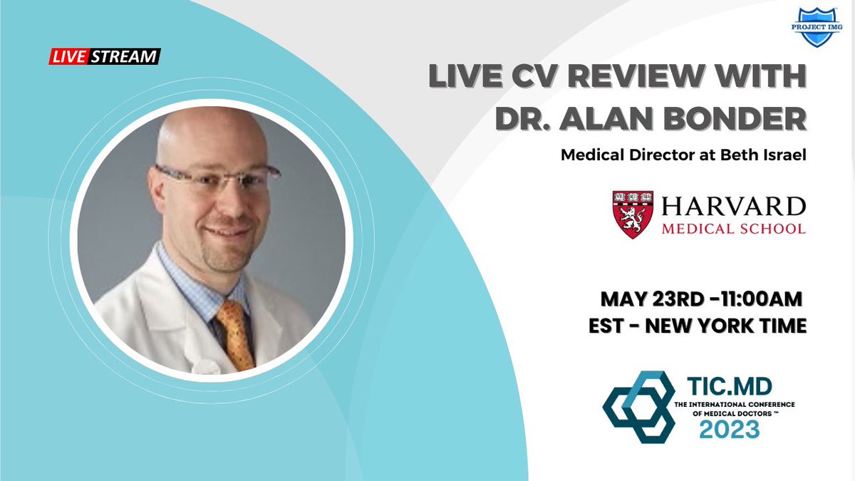 LIVE CV Review with Dr. Alan Bonder, Medical Director from Harvard Medical School! #MedTwitter #Harvard 

youtube.com/live/_G0Atm1UR…
