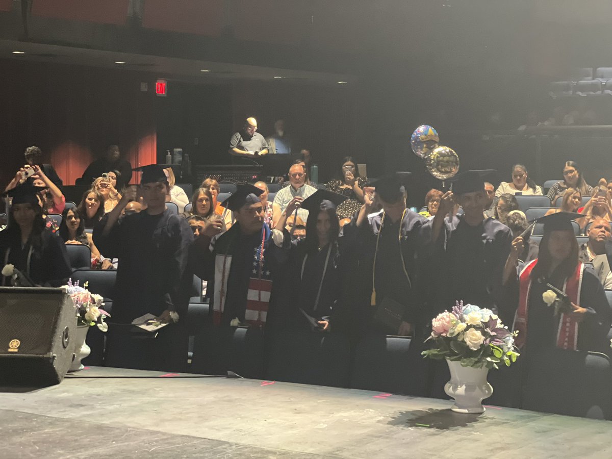 filicana's tweet photo. My last CCSD graduation speech of my career! I am so proud of these graduates! I did not keep my promise to not 😢.  Thank you to Global staff and Mr. Goebel for the honor to speak! @lindacavazos13 @TrusteeZamora @SylviaLazos @ignacior38 @OliviaDiazLV @ClarkCountySch https://t.co/Cp0RQ9U9q2