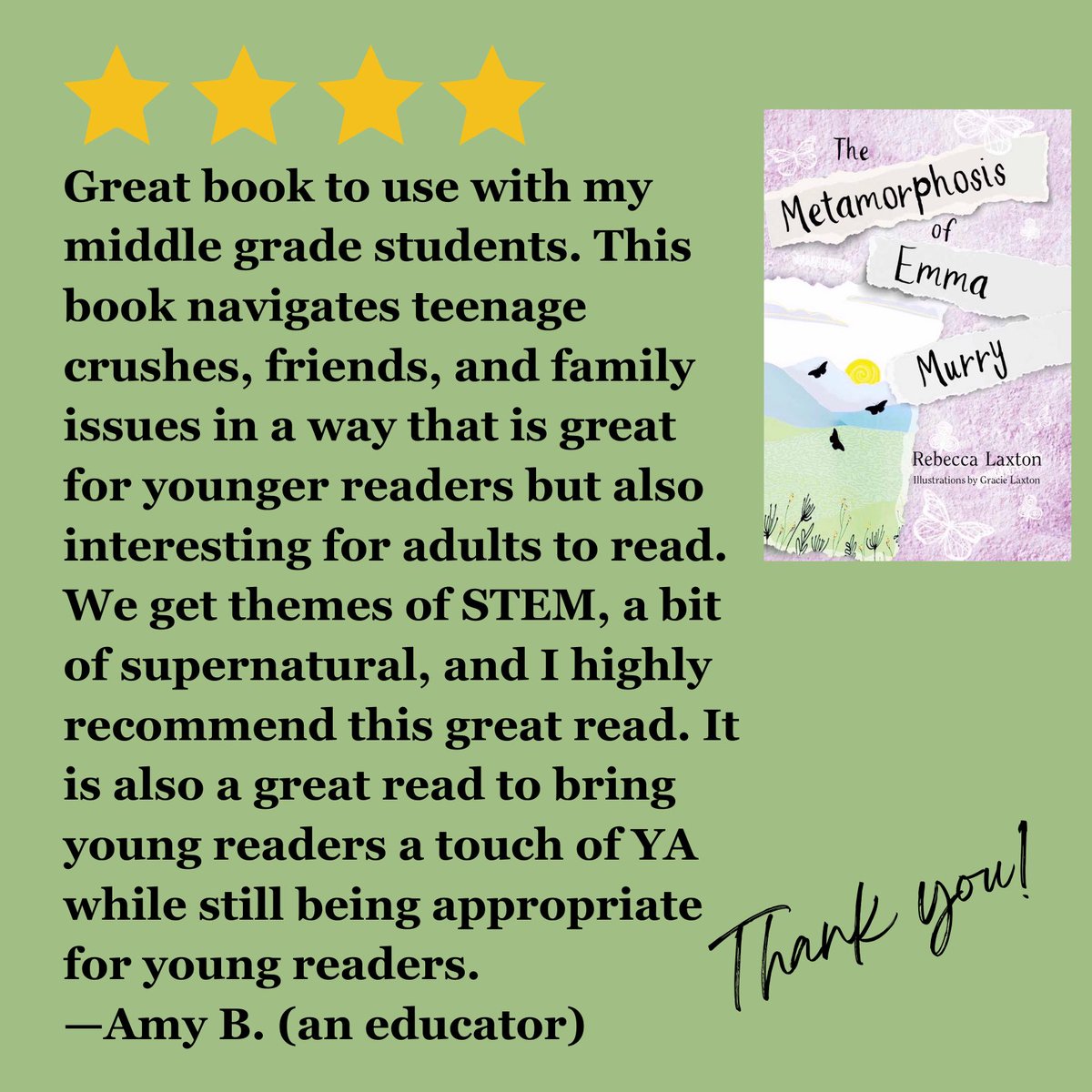⭐️ ⭐️⭐️⭐️ Teachers! Librarians! You can request The Metamorphosis of Emma Murry on #netgalley. See what all the buzz 🐝 is about!

#kidlit #middlegradefiction  #tweenbooks #MiddleGradeMay #TheMetamorphosisOfEmmaMurry