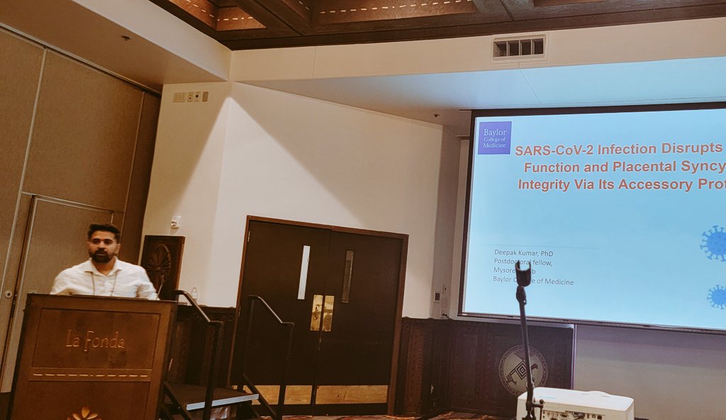 MysorekarLab's tweet image. My heart is bursting with pride!! So proud of @deepaksharma248 who did a great job presenting his exciting new work on #SARSCoV2 #accessoryproteins #autophagy and #trophoblast function .  @ASReproImmuno #ASRI2023 @BCMDeptMedicine @BCMFromtheLabs @BCMIDFellowship