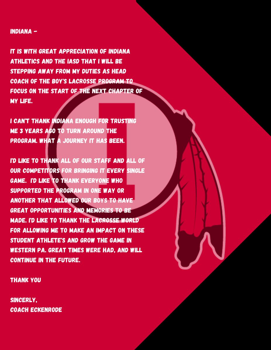 It’s been an incredible run these past few years <a href="/IAHS_BLAX/">Indiana Area High School Boy’s Lacrosse</a> and I will never forget my time. I’ve met some really great people along the way. You all are, and always will be a major part of my life. Thank you for everything!