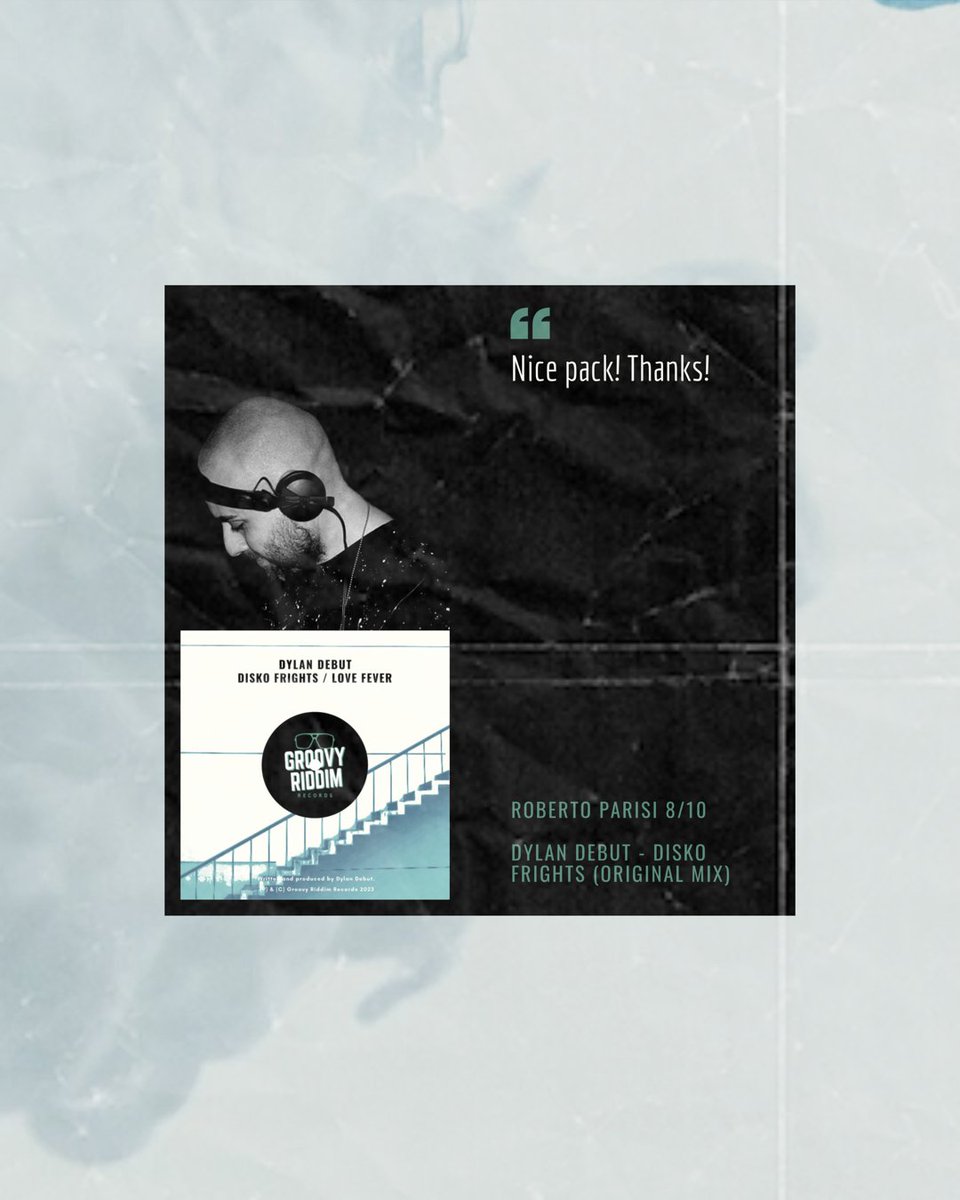 groovy_riddim's tweet photo. 💪🏻Another supporter of ‘Disko Frights’ by #dylandebut is #robertoparisi!
🛒Get it exclusively now on @traxsource: https://t.co/eBsj8GOC7Z https://t.co/HZShUmxHx3