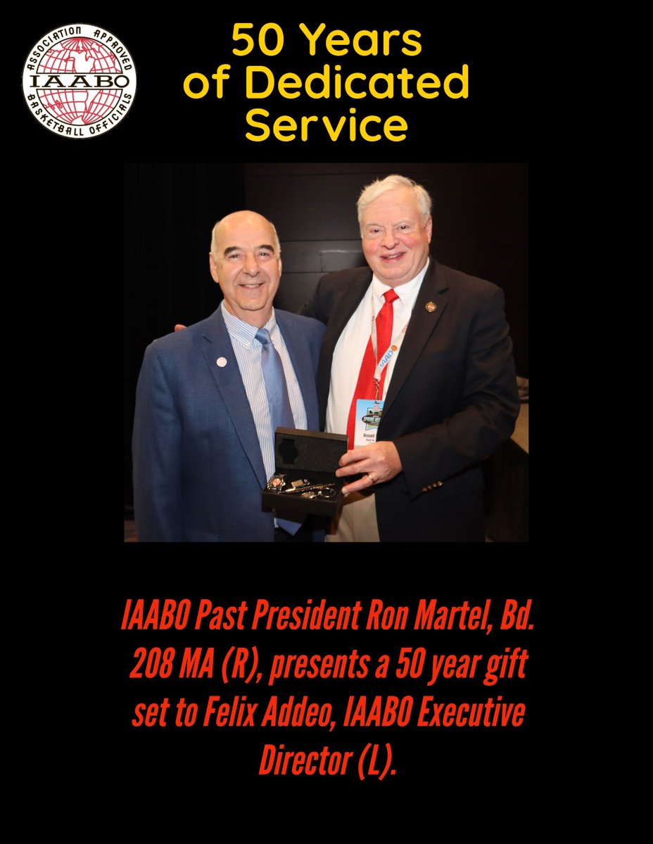 IAABO's tweet photo. IAABO executive director Felix Addeo honored for 50 years of outstanding service. Congratulations Felix!!! https://t.co/Lt8dopWLaq