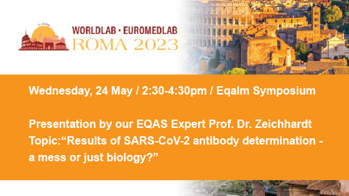 INSTAND66's tweet photo. Don't miss it: Today our EQA Scheme Expert Prof. Dr. rer. nat. Heinz Zeichhardt will be presenting on the "Results of SARS-CoV-2 antibody determination - a mess or just biology?" at #euromedlab2023 from 2:30 - 4:30 PM, EQALM Symposium, Room 5
#INSTAND #EQAS #INSTANDEVENTS https://t.co/7LCKpWxPzu