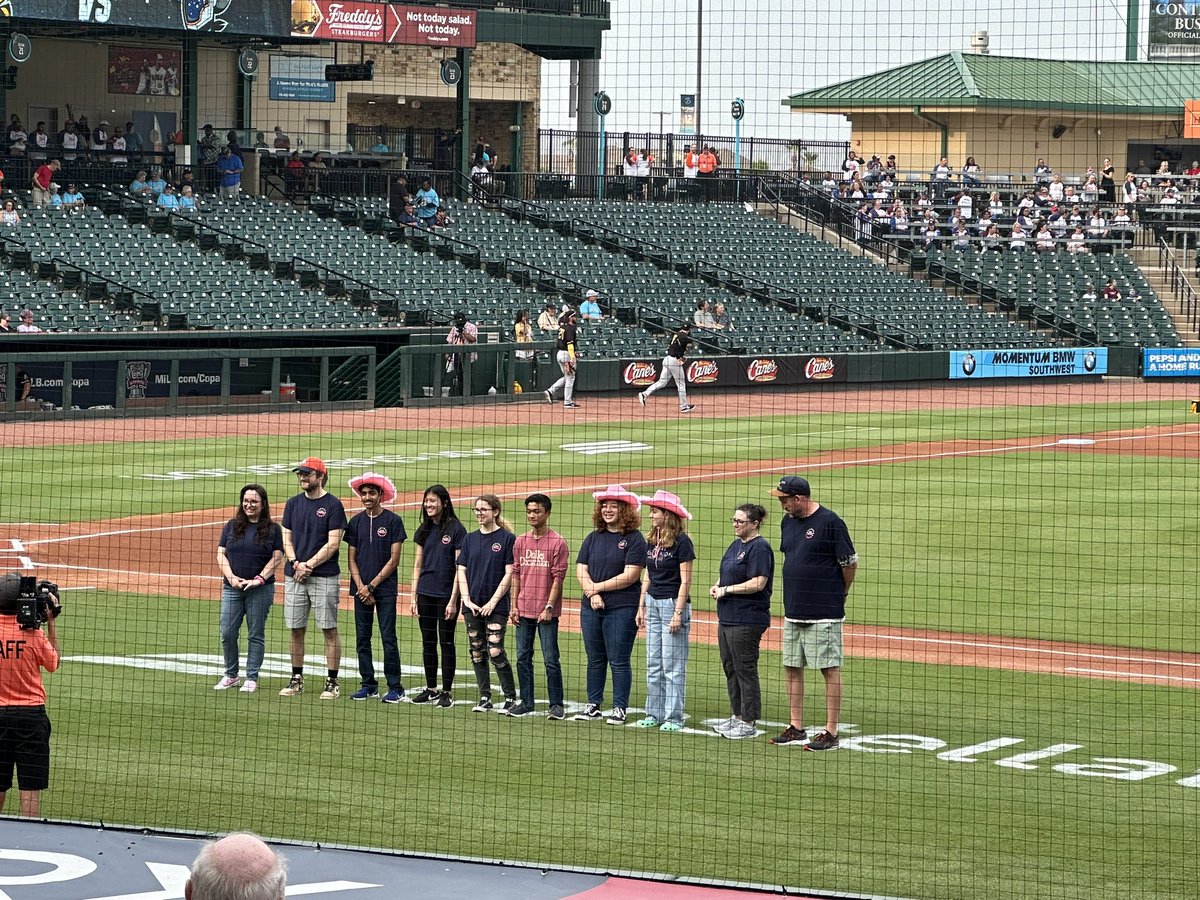 Loved hearing the <a href="/SME_Sparklers/">Sugar Mill Elementary</a> sing the national anthem at the Space Cowboys game tonight! Also got to the see the <a href="/DHS_Vikings/">Dulles High School</a> academic decathlon state champs recognized!
