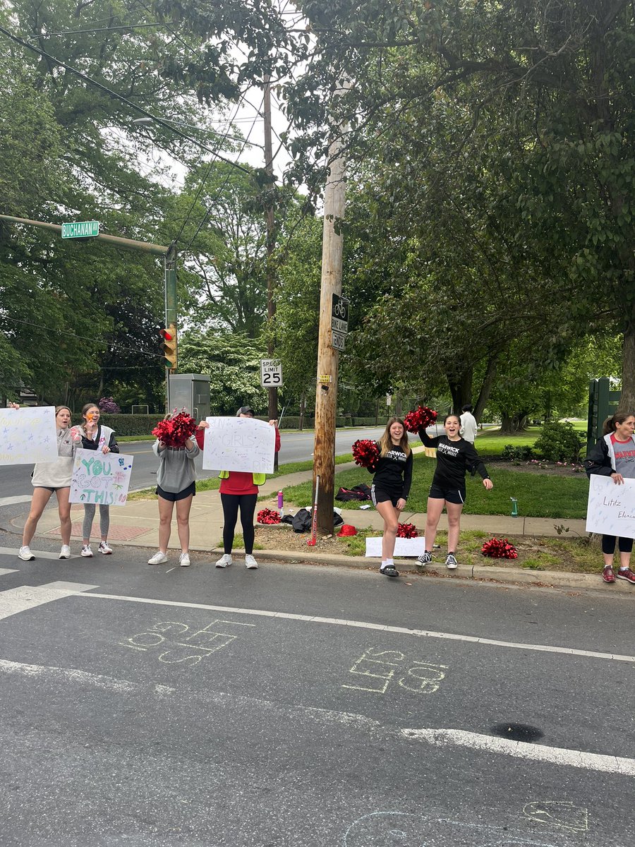 Great job Maddie Moline, who organized this cheer squad for the Girls on the Run 5K!